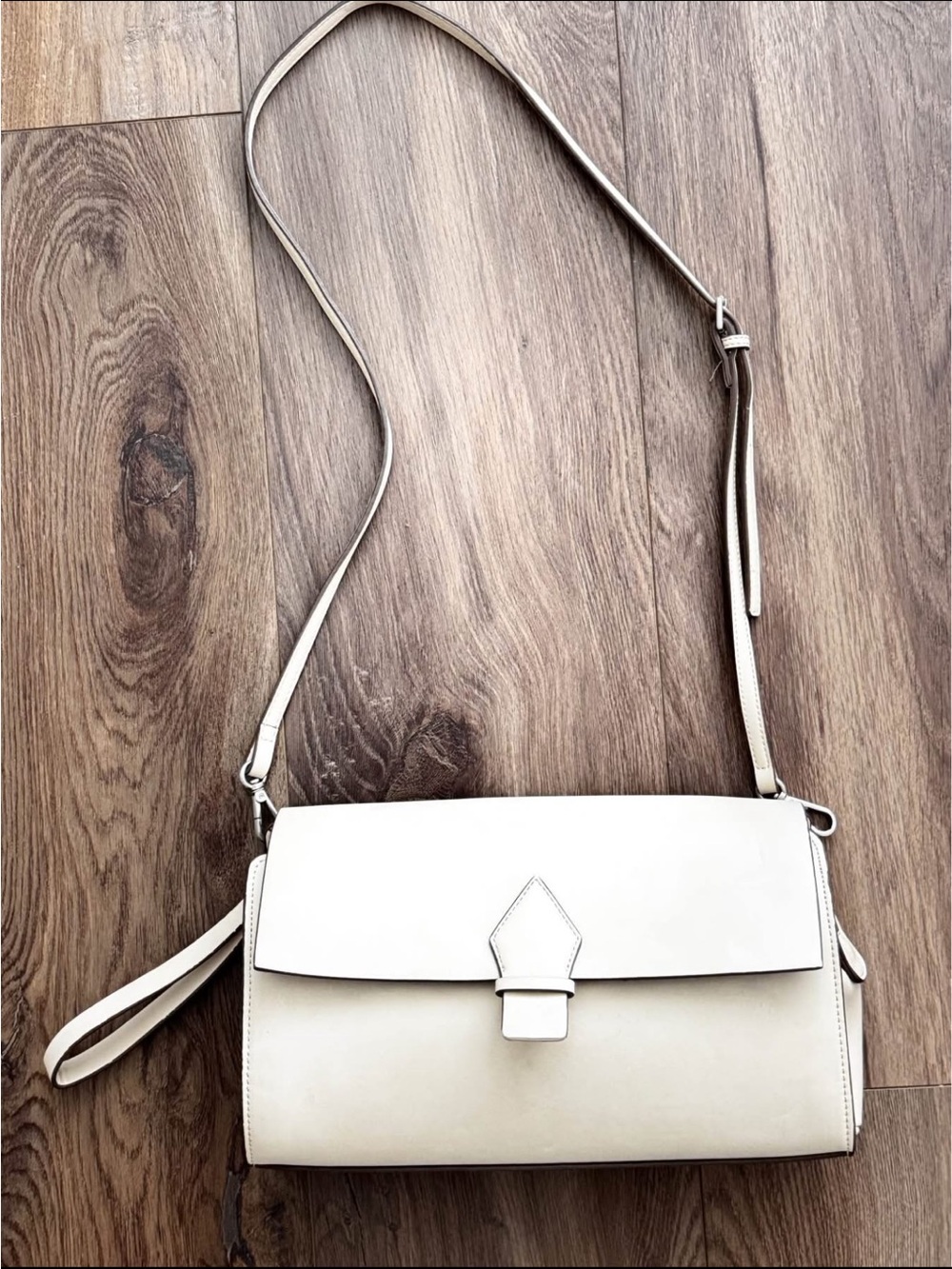 Zara Cream Crossbody Bag with Adjustable Strap